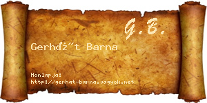Gerhát Barna névjegykártya