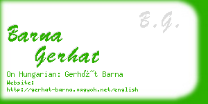 barna gerhat business card